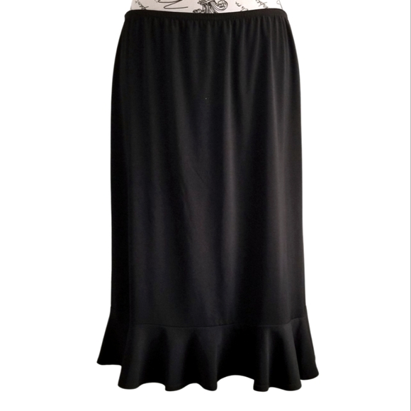 Tradition Dresses & Skirts - Black Midi Skirt With Frilled Hem